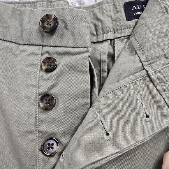 Allsaints Park Chino Pants Mens 30x30 Gray Slim Straight Button Fly‎ Office - Picture 4 of 13